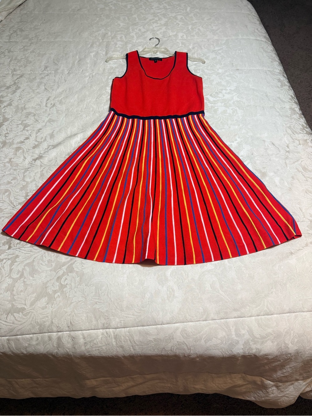 Banana Republic Red Striped Fit-and-Flare Girls Dress